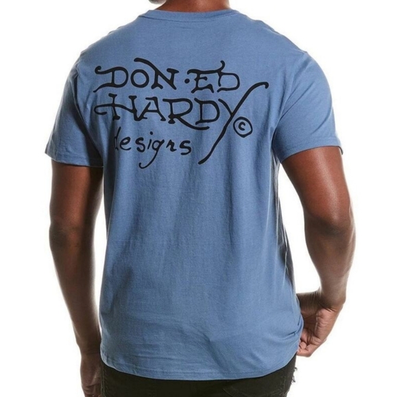 Ed Hardy Rhinestone Embellished Eagle Short Sleeve Tee Size M - Picture 2 of 8